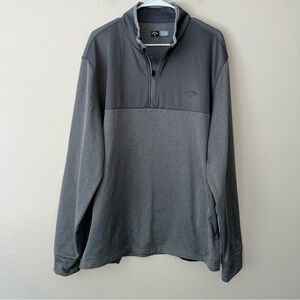 Callaway Golf Quarter Zip Pullover Sweatshirt Men's 2XL XXL Gray Long Sleeve